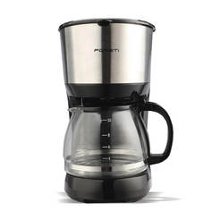 Filter coffee machine CM-108, 750W, for 10 coffees, 1.25 l Inox / black, FORETI