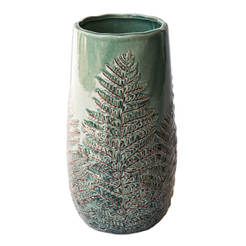 Ваза керамика 13.5х13.5х26см зелен