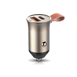 Супербързо 30W зарядно за автомобил USB-A+USB-C 3A с кабел iPhone 1м, NORDIC