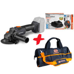 Ъглошлайф DALAGBL20-125 20V UNI-BAT стартов пакет и чанта за инструменти DAEWOO