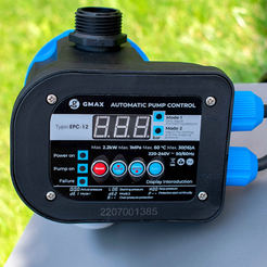 Реле давления для насоса с дисплеем EPC-12 мощностью до 2200 Вт / 0,8-6,7 бар / 30 А / 1" / IP65 GMAX