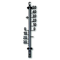 Plastic thermometer 420mm for outdoor and indoor conditions, black