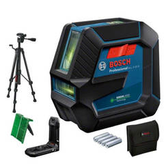 Laser level GLL 2-15 G - 15m, green laser, cross lines ± 0.3mm/m, IP64, with tripod