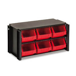Red module with six 360 x 170 x 190 mm TAYG containers