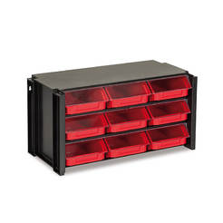 Red module with nine 360 x 170 x 190 mm TAYG containers