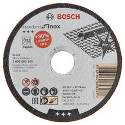 Stainless steel cutting disc Standard for Inox 115 x 1.0 x 22.23mm