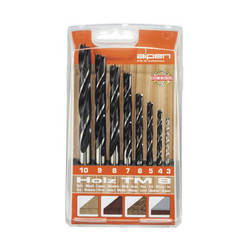 Set of drills/drill bits for wood Ф4-10mm, 8 pieces with cylindrical tails