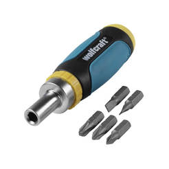 Magnetic screwdriver with ratchet 116mm, tips 5 pcs.