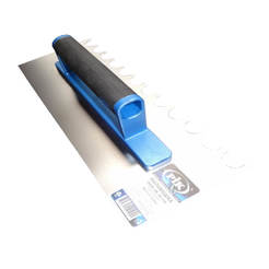Inox trowel 40cm rounded tooth 20mm 2K non-slip handle