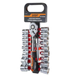 Ratchet set with 1/2" sockets 45 teeth, 20 pieces GADGET