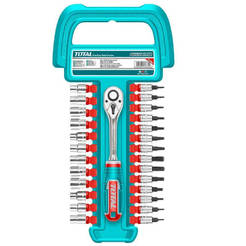 Тресчотка и вложки 1/4" 27 части TOTAL