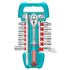 Тресчотка и вложки 1/2" 17 части TOTAL