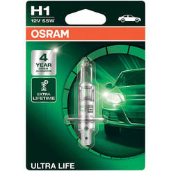 Автомобилна крушка H1 Ultra Life - 12V/55W, удължен живот