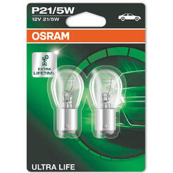 Car bulbs P21 / 5W - 2 pcs. 12V / 5W, BAY15D