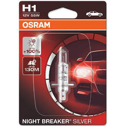 Автомобилна крушка H1 Night Breaker Silver - 12V/55W, +100% повече светлина