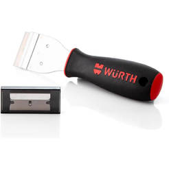 Edelstahl-Glasschaber mit 6 Ersatzklingen 071466335 WURTH