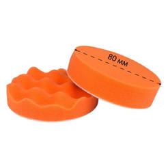 Полиращи гъби лепящи ф80мм оранжеви 2бр комплект твърди