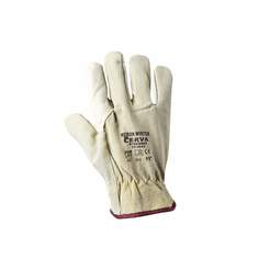 Защитни зимни работни ръкавици от цепена св. кожа с подплата HERON W