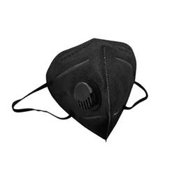 Противопрахова маска с клапа - вертикално сгъваема, KN95, черна