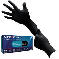 Ръкавици нитрилни Ansell Microflex 93852 - М, антиалергични, 100бр, черни