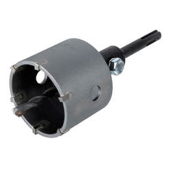 Буровая коронка с направляющей SDS-Plus 83 мм для бетона с твердосплавными вставками WOLFCRAFT