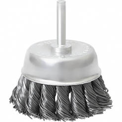 Wire brush for drill - Ф 75 mm, cup-shaped with braid, steel