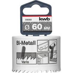 Биметаллическая коронка по металлу/нержавеющей стали/дереву/гипсокартону Ø60x38 мм KWB