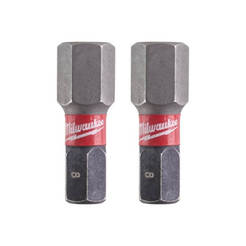 Impact bits for screwdriver HEX8 25mm 2pcs SHOCKWAVE ID