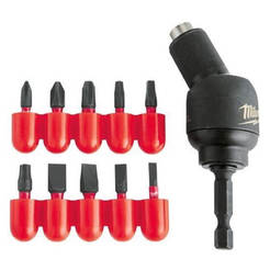 Angle screwdriver bit +10 impact bits, 11-piece set