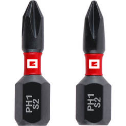 Screwdriver bits 25mm PH1 impact shank 1/4" C 6.3 - 2pcs EINHELL