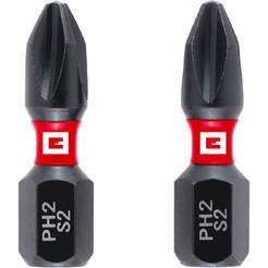 Битове за винтоверт 25мм PH2 ударни опашка 1/4" C 6.3 - 2бр EINHELL