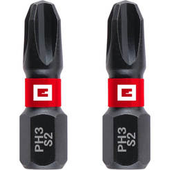 Screwdriver bits 25mm PH3 impact shank 1/4" C 6.3 - 2pcs EINHELL