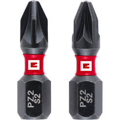 Screwdriver bits 25mm PZ2 impact shank 1/4" C 6.3 - 2pcs EINHELL