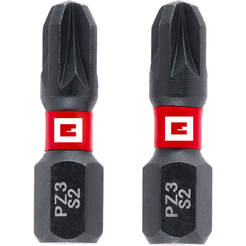Screwdriver bits 25mm PZ3 impact shank 1/4" C 6.3 - 2pcs EINHELL