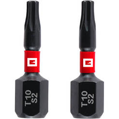Битове за винтоверт 25мм TORX10 ударни опашка 1/4" C 6.3 - 2бр EINHELL