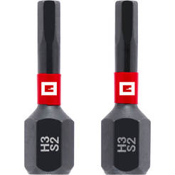 Битове за винтоверт 25мм HEX3 ударни опашка 1/4" C 6.3 - 2бр EINHELL