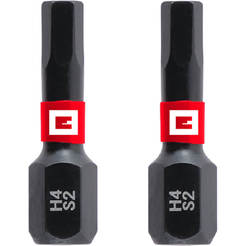 Screwdriver bits 25mm HEX4 impact shank 1/4" C 6.3 - 2pcs EINHELL