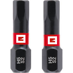 Битове за винтоверт 25мм HEX5 ударни опашка 1/4" C 6.3 - 2бр EINHELL
