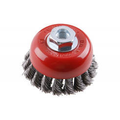 Wire brush for angle grinder - Ф 80 x 0.5mm, steel, cup-shaped