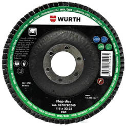 Диск лепестковый для угловой шлифовальной машины по дереву и металлу зернистость 115 мм 100 WURTH