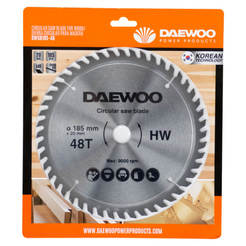 Circular saw blade 185 x 20 x 48T for wood DAEWOO