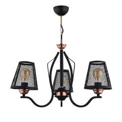 Chandelier 3xE27 black / copper BELLA 10193 BLACK / COPPER