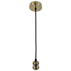 Pendant Rerto - 1 x 60W, E27, gold - black, smooth cable