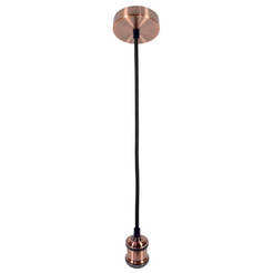 Pendant Rerto - 1 x 60W, E27, antique - black, smooth cable