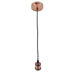 Pendant Rerto - 1 x 60W, E27, antique - black, twisted cable