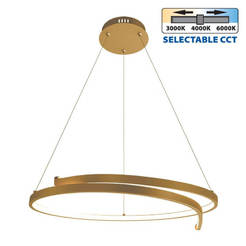LED Pendant 38W 2152lm 3000-4000-6000K, gold OMICRON LED VIVALUX