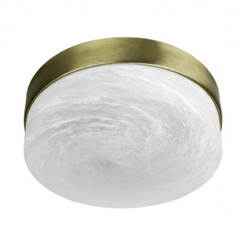 LED Ceiling F230mm 1xE27 IP44 brass antique / alabaster PAMELA