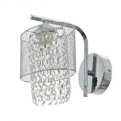 Wall lamp 28W 1xE27 chrome, ARUBA crystals