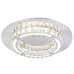 LED Плафон ф50см 20W 1300lm 4000K Alice стомана, кристал