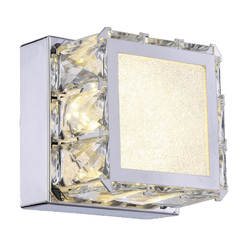 Плафон LED 120х120мм 8W 420lm 4000K, стомана и кристал LIGHTEX